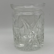 Vintage Heavy Crystal Pinwheel Small Vase Jam Jar picture
