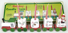 Vintage 1990s Giftco Noel Train Christmas Candle Holder Set With Original Box picture