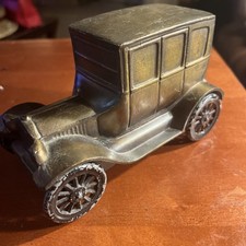 Vintage Banthrico 1926 Ford Coin Bank Car Cast Metal Wheels Work USA picture