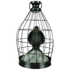 Gemmy Crow in Cage Light-Up Animated Halloween Decoration - 15 in picture