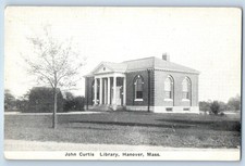 1910 Hanover Massachusetts Postcard John Curtis Library Building Exterior View picture