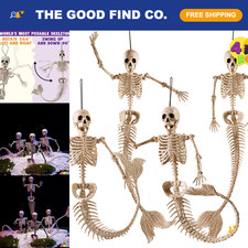 4 PCS 20” Mermaid Skeleton Decor - Posable Plastic Bones for Halloween, Graveyar picture