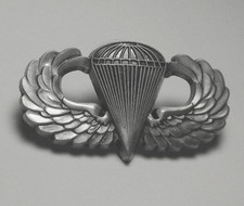 Army Paratrooper Basic Jump Airborne Wings Pewter 1.5 inches US USA picture