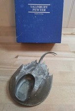 Vintage Salisbury Pewter Horseshoe Crab Collectible Figurine Made In USA picture