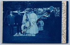 K66/ Cleveland Ohio RPPC Postcard c1910 Cyanotype Wedding Party Bride 348 picture