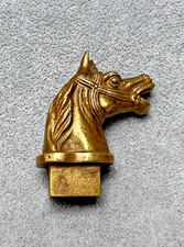 19c Antique Personal Wax Seal Stamp Bronze Horse Head Equestrian Monogram picture