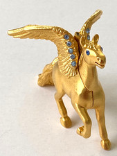 Vintage Estee Lauder 2002 Gold-Tone Pegasus Solid Perfume Compact w/Orig. Box picture