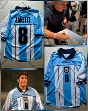 Argentina AFA Home Football Shirt #8 J. ZANETTI Size L Signed Reebok 🇦🇷 picture