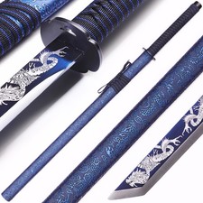 Relief Blue Dragon Patterned Katana, 1095 High Carbon Steel, Handmade Katana picture