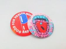 AKIRA Pinback Button: Good For Health, Bad For Education 2 Pack With Stickers picture