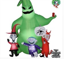 Disney Gemmy 7ft Tall Oogie Boogie w/ Lock, Shock, & Barrel Inflatable New NIB picture