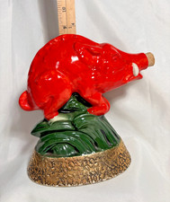 Vintage 1969 Ezra Brooks red Arkansas Razorback Whiskey Decanter Heritage (L138) picture