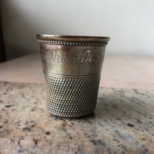 Antique Sterling Silver Sewing Thimble Cup  