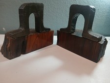 Vintage Panama Railroad Bookends 1853 1869 Authentic Track Rail Lignum Vitae Tie picture