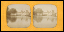 Château de Fontainebleau, ca.1860, stereo day/night (French fabric) vintage print picture