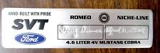 1999,2001 SVT COBRA 4.6 DOHC VALVE COVER PLATE WITH SIGNATURES FROM ROMEO PLANT picture
