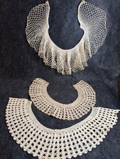 Antique Hand Crocheted Lace Collars – Victorian / Edwardian Bertha Style Lot-3 picture