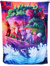 WARRIOR CATS ANIME 50x40 THROW BLANKET ERIN HUNTER JAYFEATHER FIRESTAR BLUESTAR picture