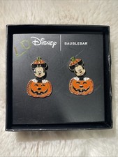 Baublebar Disney Earrings Halloween Mickey Mouse Pumpkin Dangle Moveable Sparkle picture