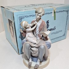 Lladro DADDY'S GIRL Figurine 5584 Porcelain Vintage IN BOX Reading Book **SEE picture