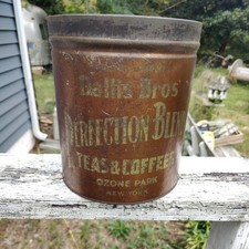 Rare Vintage Dallis Bros 5 lb Teas & Coffee Can/Tin Ozone Park New York picture