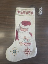 Vtg Needlepoint Christmas Stocking picture