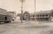 Street View Galesburg MI Michigan 1914 RPPC Photo Postcard COPY picture