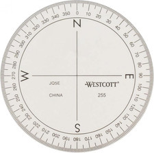 360-Degree Compass Protractor, Crystal Clear Transparent Dial picture