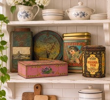 Vintage Advertising Tin Lot Louis Sherry Heinz CANCO Daher Tea Tins 5pc picture