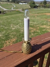 Vintage mid century pineapple light brass picture
