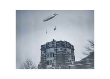 1931 USS Akron Airship Over Boston State Armory Flight Glass Negative OOAK picture
