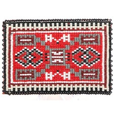 Vintage Navajo Beaded Belt Buckle Native American Southwestern Style 3