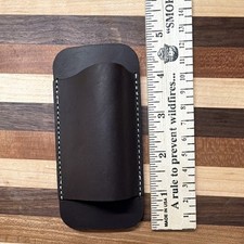 Black Leather Belt Loop Knife Sheath, Full Coverage, Ambidextrous picture