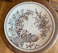 Antique Old Hall Earthenware Hampden Aesthetic Brown Transferware Plate 9” picture