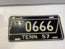 Vintage Original Paint 1957 Tennessee License Plate Hickman County picture