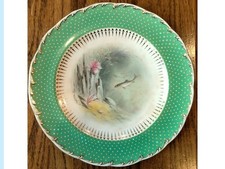 Fabulous Minton Plate, Early 1900's, A. H. Wright's Aquatic Scene, Excellent picture