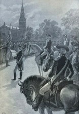 1898 Vintage Illustration Reading Declaration of Independence to New York Troops picture