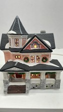 Heartland Valley Village “ Pink Victorian” Lighted House 1998 Excellent W/Box picture