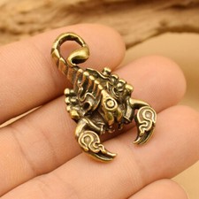 2pcs Brass Scorpion Figurines Statue Animal Figurines Keychains Pendant Gift picture