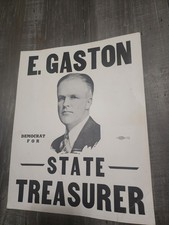 1934 E. Gaston Kansas State Treasurer Political Campaign Poster Dem Wichita Bug picture