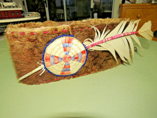 ANTIQUE AUTHENTIC 1800s OSAGE CHIPPEWA OJIBWE NATIVE AMERICAN INDIAN BEAVER HAT picture