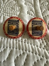Antique White House Coffee Advertising Tops Early 20th Century Lot of 2 picture