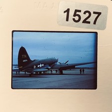 VINTAGE 35MM SLIDE USAF Curtiss C-46 MILITARY AIRCRAFT AIRFIELD 1940s 1950s picture