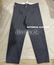 18th Century Dark Gray Wool Trousers Colonial Rev War Mens Pants picture