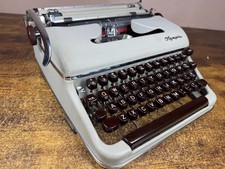 Excellent Serviced 1959 Olympia SM3 Grey/Burgandy Vintage Typewriter New Platen picture