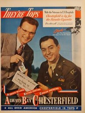 1947 vintage Chesterfield cigarette print ad, Ernie Harwell  picture