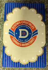 Vintage Dixon's Crucibles Stoppers Refractories playing cards Deck USA picture