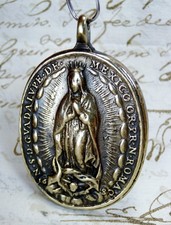 Antique 18th Century 1682 Our Lady of Guadalupe Saint Michael Archangel Medal picture