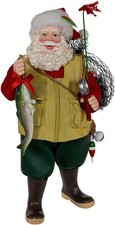 Kurt Adler 10.5-Inch Fabriche Fisherman Santa picture