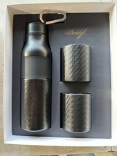 Davidoff Escurio Insulated Travel Set Flask & 2 Mugs w/Cigar Rests Black NEW picture